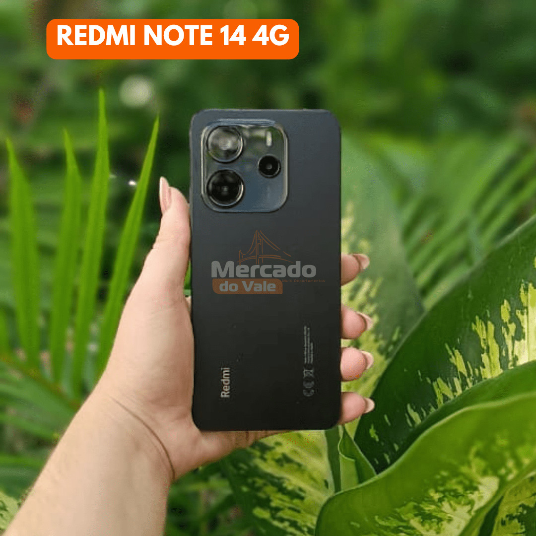 Redmi Note 14, 128GB, 6GB Ram, Global, Preto - Mercado do Vale