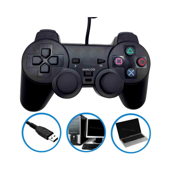 Controle Usb Dual Shock Para PC USB, DSPCUSB