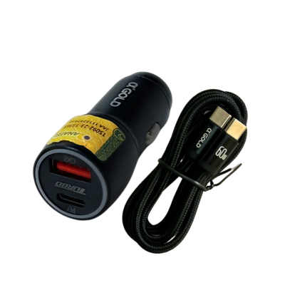 Carregador Veicular Turbo USB, Tipo-C, 60W, 9.1A, PD+QC4.0